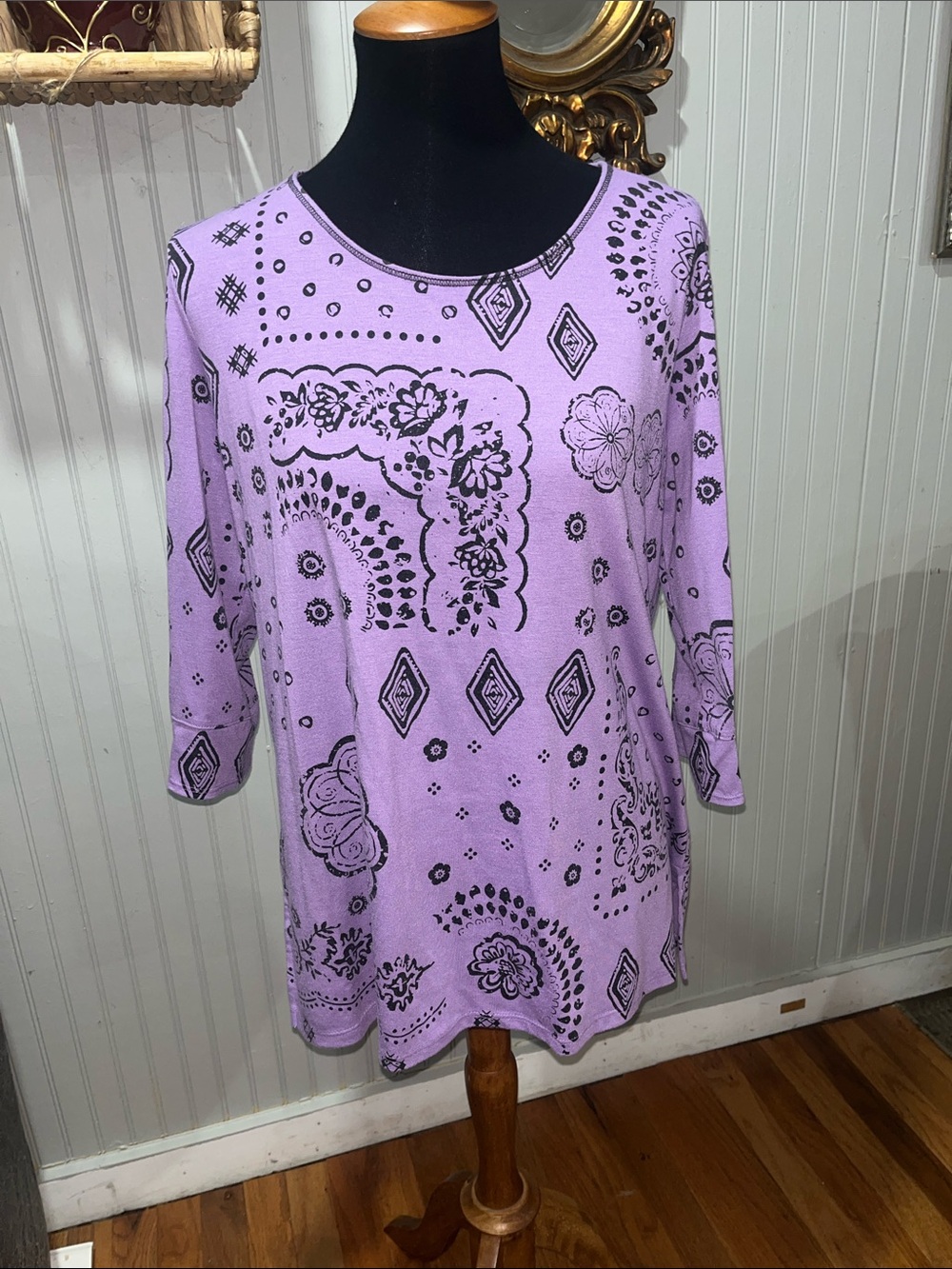 Lavender Bandana Print Women’s Top